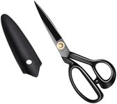 WUTA Heavy Duty Scissors, 10 inch, Black, Stainless Steel, Modern, Heavy-Duty, Ambidextrous, Perfect for Cutting, Sewing, Altering, Leather, Dressmaking, Flexible Fabrics, Carpet, Paper