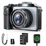 UCMDA 4K Camera - 48MP WiFi Digital Camera with 3.0 Screen, Compact Digital Camera with 18X Zoom, Dual Lens Selfie Function, 64GB TF Card