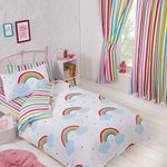 Price Right Home Striped Bedroom Range Kids - Duvet Cover Set, Fitted Sheet Set & Curtains Available (54" Curtains)