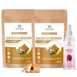 Moolveda Pure & Original Sandalwood Powder For Face, Skin, Skin Whitening, Face mask, Face Pack and Facial, Skin Care, (200Gm, Rose Water Free)