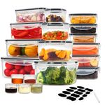 YASHE 38PCS Plastic Food Storage Containers, Airtight Food Containers with Lids, Pantry & Kitchen Organization BPA Free &100% Leakproof, Microwave & Freezer and Dishwasher Safe