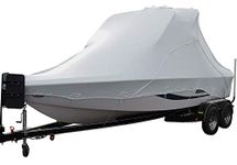 Transhield 21' - 23' V Bow Wake Tower Boat Cover | Covers 100% of The Boat Above The Rub Rail | UV Resistant Marine Heavy Duty Waterproof | Fits V-Hull Ski Boats (Fits V Bow 21', 22' & 23')