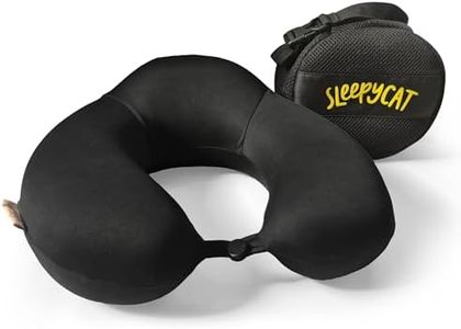 SleepyCat Travel Neck Pillow | 10x9 inches | Memory Foam Fill| Portable, Durable & Breathable | Standard Size 25cmX22.86 cm