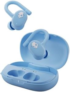 Skullcandy Push Play Active in-Ear Wireless Earbuds, 34 Hr Battery, Stay-Aware Mode, Microphone, Works with iPhone Android and Bluetooth Devices - Preppy Blue