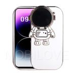 MOBILOVE Back Cover Case for iPhone 6 | iPhone 6s | Stylish Cute Astronaut 6D Electroplated Soft Silicone TPU Case with Hidden Stand Back Cover for iPhone 6 | iPhone 6s (White)