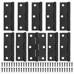 JJWNMLL Black Door Hinges 10 pcs - 75mm (3 Inch) Cupboard Door Hinges with 60 pcs Black Screws Door Hinges Internal for Home Furniture Wooden Door Hinge