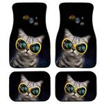 Showudesigns Cat Planet Print Car Floor Mats Rubber Floor Mats for Vehicle Non Slip All Weather Car Interior Rug Automotive Floor Mats Wear Resistant
