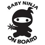 Baby Ninja On Board Funny Bumper Sticker Vinyl Decal Parenthood Sticker Car Truck Van SUV Window Sticker Joke Prank Sticker