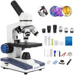 GenTant Microscope for Adults Kids Students, 40X-2000X Microscope, with Dual LED Illumination, Slides Set, Phone Holder Adapter, Beginner Microscope for School and Home Education with Specimen Slides