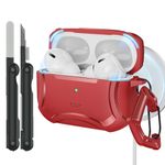 ESR for AirPods Pro 2 Case, Compatible with MagSafe, HaLolock Wireless Charging, Powerful Drop Protection, TPU, Magnetic Tough Cover for AirPods Pro 1st/2nd Generation(2023/2022/2019), Red