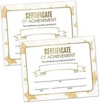 25 Gold Stars Award Certificates - Certificate of Achievement - Student of The Month Certificates for Students,School Graduation Ceremony,Certificate of Achievement Awards.（8x10 in）