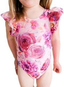 Posh Peanut Amira - One Piece Basic Ruffled Capsleeve Swimsuit - 18-24 Months