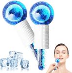 GeeRic 2 Pcs Ice Globes For Facials, Spa Cooling Globe Roller for Face Eye, Cold Glass Ice Roller Ball, Icer Spa Facial Wand for Daily Beauty Routine Dark Circles, Puffiness and Wrinkles, Tighten Skin