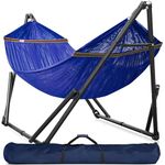 Tranquillo Universal Hammock with Stands, Adjustable Foldable Hammock Stand with 2 Layered Polyester Net for 2 Persons, 600 lbs Weight Capacity