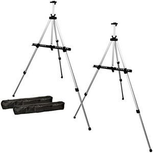 US Art Supply Pismo Lightweight Aluminum Field Easel - Great for Table-Top or Floor Use - Free Bag
