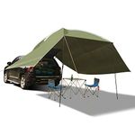 REDCAMP Waterproof Car Awning Sun Shelter, Portable Auto Canopy Camper Trailer Sun Shade for Camping, Outdoor, SUV, Beach Army Green