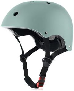 OUWOR Adult Skateboard Bike Helmet for Men and Women, Lightweight Adjustable, Multi-Sport for Bicycle Skate Scooter (Misty Blue, Large)