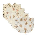 4 PACK Solid Muslin Baby Drool Bibs Set for Unisex Boys Girls Cotton Adjustable Teething Feeding Drooling Bibs(animal set)