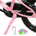 LEICHTEN Kickstand for Kids Bike Center Mount for 16/18/20 Inch Adjustable Children's Bicycles Aluminium Alloy Bike Kick Stand Support Storage (for 16 inch, Pink)