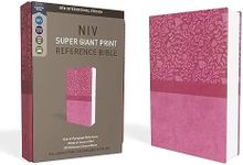 NIV, Super Giant Print Reference Bible, Leathersoft, Pink, Red Letter, Comfort Print