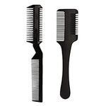 2 Pieces Razor Comb Hair Thinner Comb with Hair Cutter Comb Hair Thinning Comb Double Sided Hair Styling Razor Comb