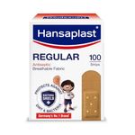 Hansaplast Antiseptic Regular Bandage for Cuts & Wounds | 100 strips | Breathable fabric | First Aid | Protects Against Dirt and Bacteria | For Kids & Adults