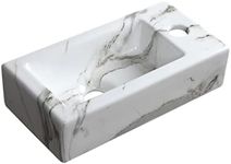 Marble Wall Hung Basin Sink Small Bathroom Sink Rectangle Ceramic Wash Basin (Right hand)…