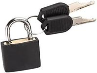 Plastic Padlock with 2 Keys Small Colored Brass Padlocks for Toolbox, Diary, School Bag, Suitcase(Black)