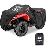 XYZCTEM Premium ATV Cover,Outdoor Protection Against Water, UV, Wind. Quad Cover for Can-am,Suzuki,Kawasaki, Honda, Yamaha, Polaris,and More.4 Wheeler Accessories with Thickened Straps(Black,82" L)