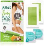 Nad's Body Wax Strips Hair Removal For Women All Skin Types, 20 Waxing Strips + 4 Calming Oil Wipes