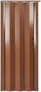 Techni Home Studio Series 32" W x 80" H PVC Foldable Accordion Door, Trimmable, Flexible Single Layer Panels, Walnut