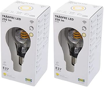 Ikea TRADFRI (Zigbee) Smart LED Bulbs, E27, Filament, 250 Lumens, 2200 Kelvin, 2.7 Watts, 005.176.30 - Set of 2
