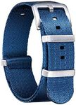 Watch Bands Nylon Replacement Watch Straps 18mm 20mm 22mm 24mm for Men and Women with Polished 3 Rings Stainless Steel Buckle in Black, Blue, Grey, Red, Green