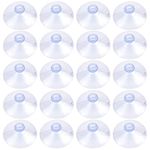 volumoon Suction Cups, 20 Pcs Large Sucker Pads 45mm, Plastic Sucker Pads Without Hooks, Round Button Suction Cups with Slot for Glass, Windows, Bathrooms, Car, Clear