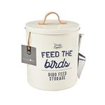 Burgon & Ball Tin Bird Food Storage, 25 cm Height x 18 cm Diameter, Stone Cream