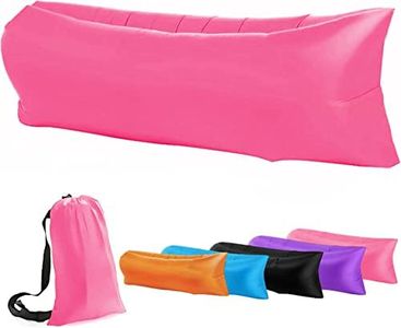 LONGJIN Inflatable Lounger Air Sofa Hammock for Outdoor, Travelling, Camping, Hiking, Picnic, Backyard, Lakeside, Portable,Waterproof Anti-Air Leaking Design and Easy to Use for Kids and Adult (Pink)