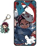 Compatible with iPhone 7/8/iPhone se 2022 Case Anime Design [with Tanjirou Figure Keychain], Soft Silicone TPU Animation Cool Phone Case for iPhone 7/8/iPhone se 2020