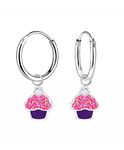 Aww So Cute 925 Sterling Silver Hypoallergenic Cupcake Hoop Earrings for Babies, Kids & Girls | Diwali Gift/Birthday Gift | Comes in a Gift Box | 925 Stamped with Certificate of Authenticity | ER1730