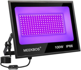 Lumiere Noire LED,100W Projecteur LED UV Extérieur,385-400nm Black light IP66 Etanche Lumière Noire Ultraviolet pour Soiree Fluo,Glow Party,Neon Fête,Peinture Fluorescente,Body Painting,Halloween