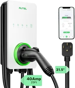 Autel Home Level 2 EV Charger up to 40Amp, 240V, Indoor/Outdoor Fast Electric Vehicle Charging Station with Flexible 25-Foot Cable, NEMA 14-50 Plug, White