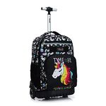 Tilami Rolling Backpack 18 inch Wheeled Backpack School College Student Travel Trip Boys and Girls, Unicorn Cute, 18 inch, Laptop