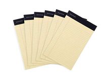 Mintra Office Legal Pads - ((BASIC CANARY 6pk, 5in x 8in, NARROW RULED)) - 50 Sheets per Notepad, Micro perforated Writing Pad, Notebook Paper for School, College, Office, Business