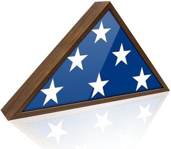 ASmileIndeep Flag Case for Burial Flag fit 5' x 9.5' Funeral Flag,Veteran Burial Flag Display Case with HD Plexiglass and Wall Mount,Folded Triangle Flag Military Case Holder Frame for American Flag