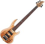 ESP LTD B-205SM Spalted Maple Five-String Bass Guitar, Natural Satin
