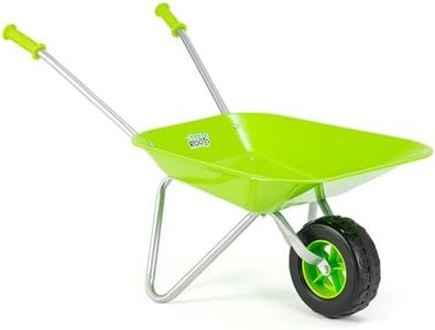 Little Roots Kids Wheelbarrow, Gardening Toys, Metal Frame, Plastic Tray, and Rubber Handles for Educational Outdoor Play