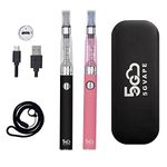 5GVAPE Vape Pen E-Cig Shisha EVOD EGO CE4 Starter Kit,Electronic Cigarettes dual vape pens,USB charge Long Lasting Battery,Easy to refill atomizer.No Nicotine No E Liquid (Black Pink)