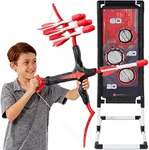 Best Choice Products Kids Bow & Arrow Set, Children's Play Archery Toy for Backyard, Outdoor Play, Hand-Eye Coordination w/ Target Stand, 12 Arrows, Quiver - Red