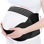 EUPSIIU Pregnancy Support Belt, Care Belly Band for Pregnant Women, Lumbar Back Pregnancy Belt Support Waist Maternity Belly Bands for Birth Preparation Labour Relieve Back Pelvic Hip Pain (Black)