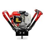 XtremepowerUS V-Type 55CC 2 Stroke Gas Post Hole Digger One Man Auger EPA Machine Plant Soil Digging Fence,red