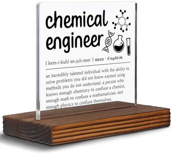 Funny Chemical Engineer Clear Desk Decorative Sign, Work Anniversary Appreciation Gift for Engineers Recognition Retirement Goodbye Farewell Gift Thank You Plaques for Women Men EDC12